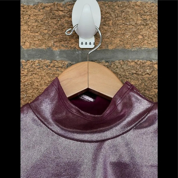 Beverly Mehl Metallic Liquid Mock Neck Turtleneck Long Sleeve small - Picture 5 of 7